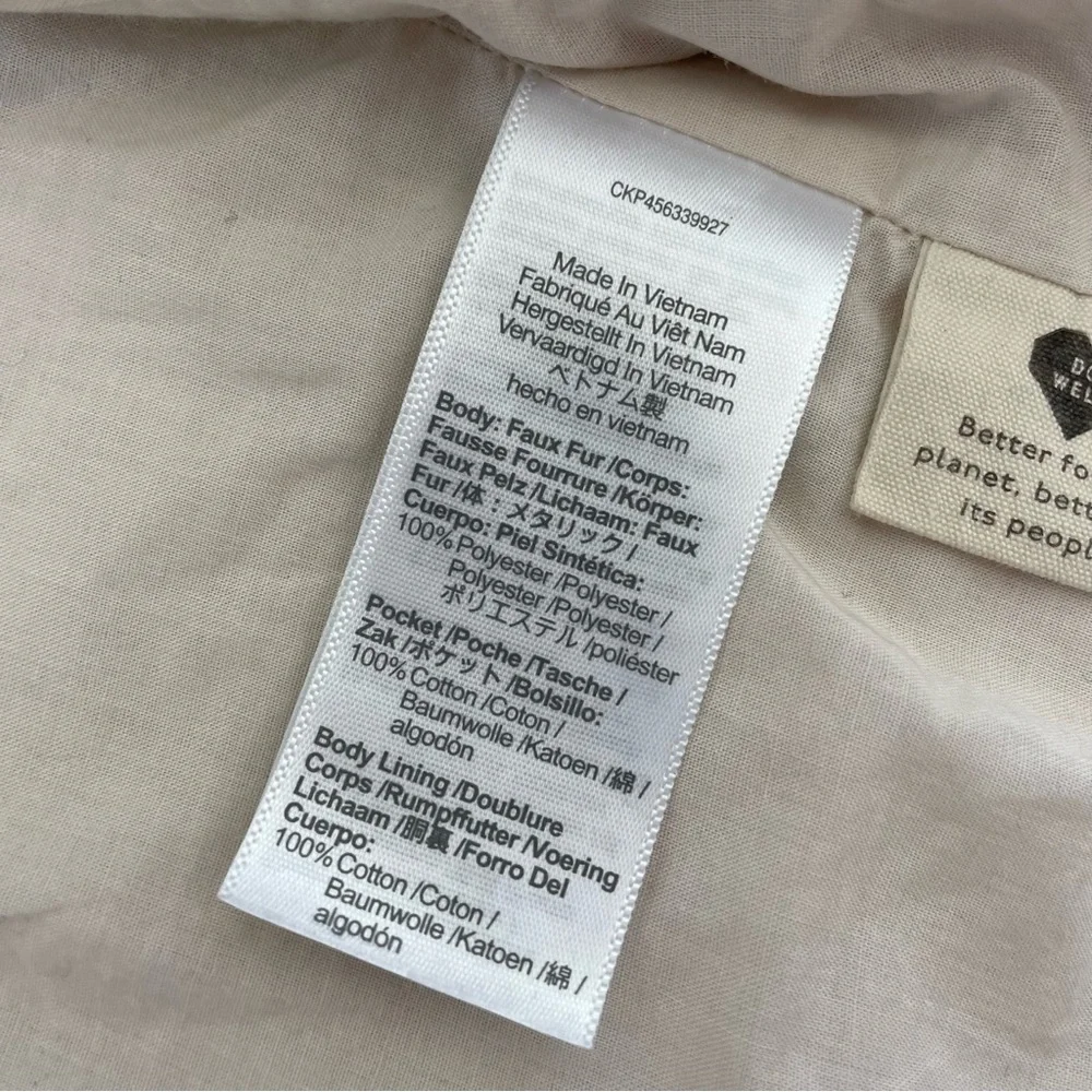 Madewell (Re)Sourced Sherpa Zip Jacket Cream Off White Size Small - Picture 8 of 11